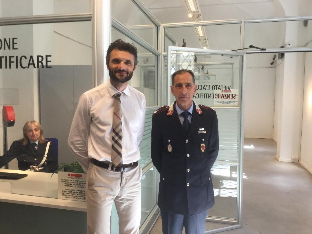 Il sindaco Matteo Biffoni e il comandante Andrea Pasquinelli