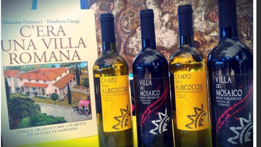 I vini con l'etichetta "Villa del mosaico"