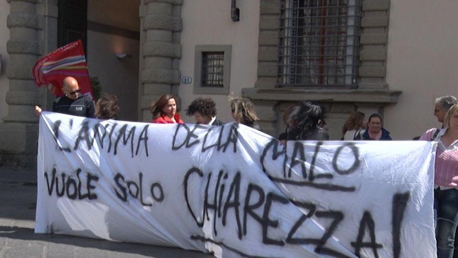 Un presidio dei lavoratori della Malo
