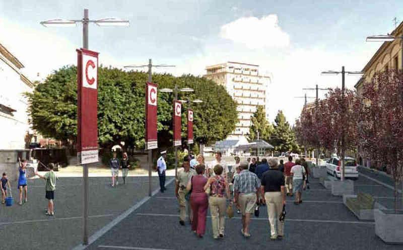 Piazza Garibaldi come viene immaginata dal Comune nel progetto di riqualificazione