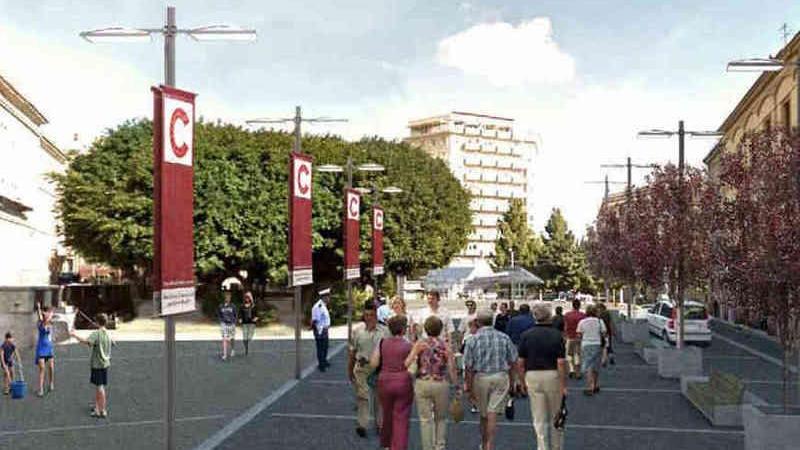 Piazza Garibaldi come viene immaginata dal Comune nel progetto di riqualificazione