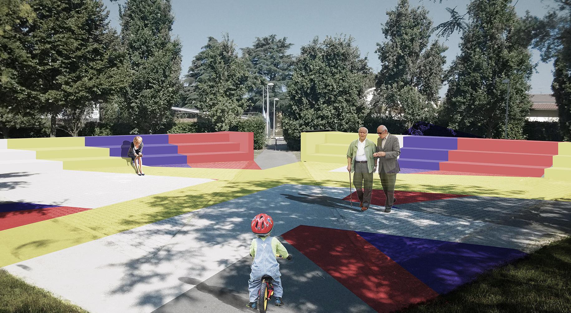 La nuova piazza nei giardini di via Vulcano a Tobbiana