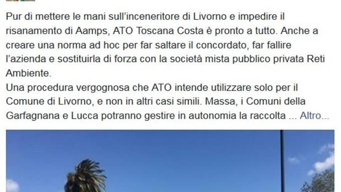 Nogarin contro Ato Costa «Faranno fallire Aamps»