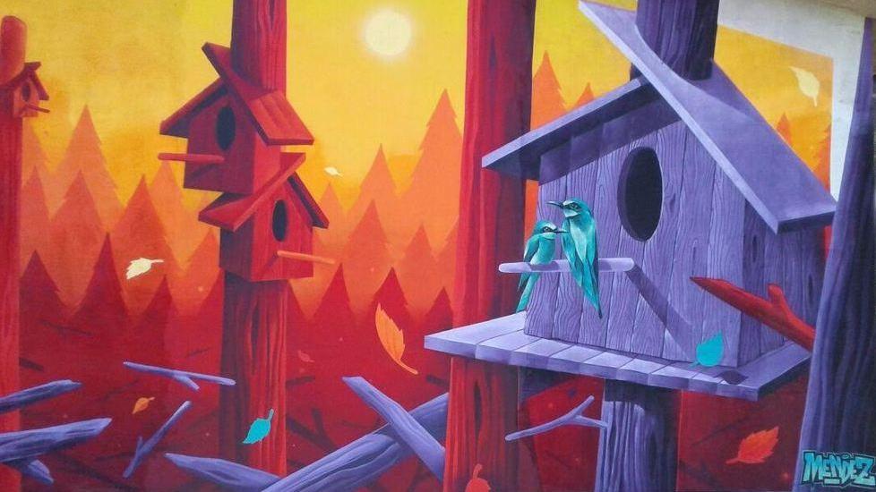 In un murales i colori della natura