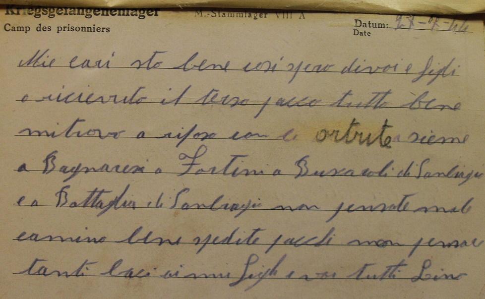 L’ultima lettera alla sua famiglia