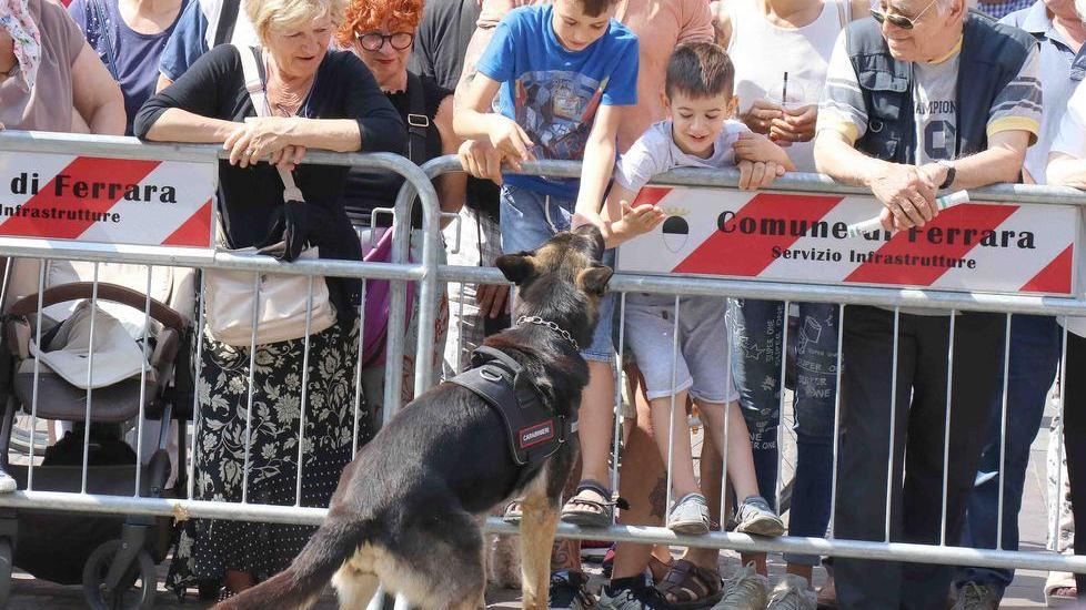 Il cane antidroga e le carezze dei bimbi