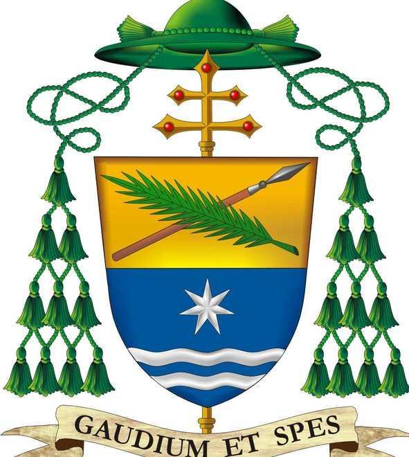 “Gaudium et spes” con i simboli di San Giorgio e San Cassiano