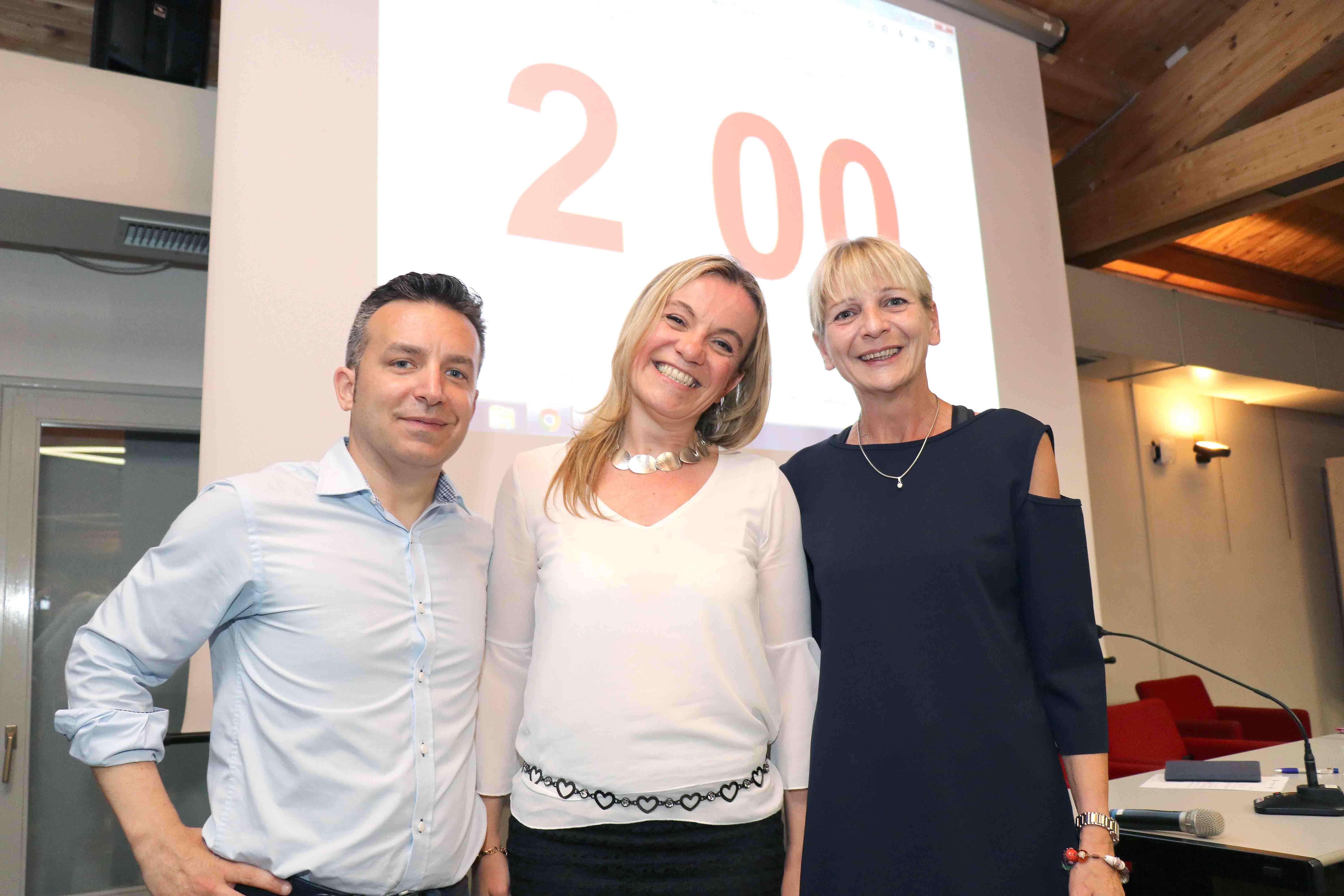 Tre candidati su cinque hanno partecipato: da sinistra, Simone Tassinari, Gaia Fabrizia Righi e Angela Poltronieri