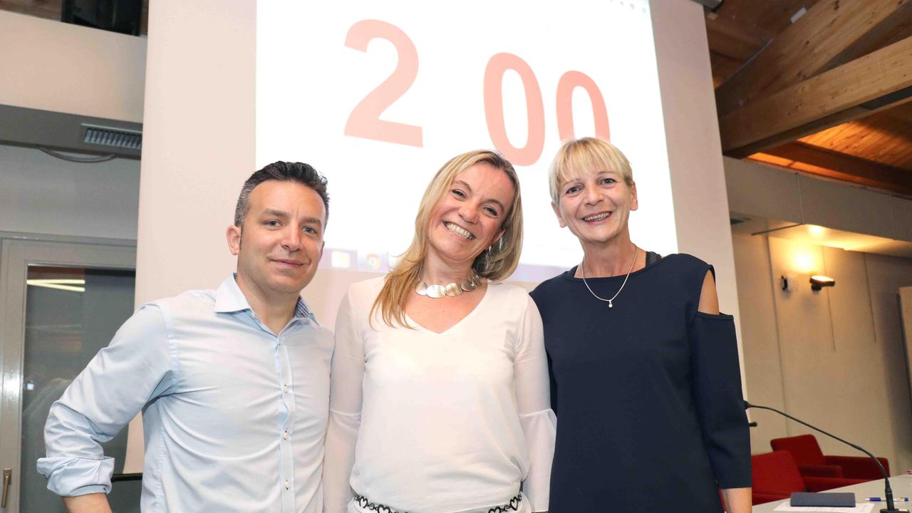 Tre candidati su cinque hanno partecipato: da sinistra, Simone Tassinari, Gaia Fabrizia Righi e Angela Poltronieri