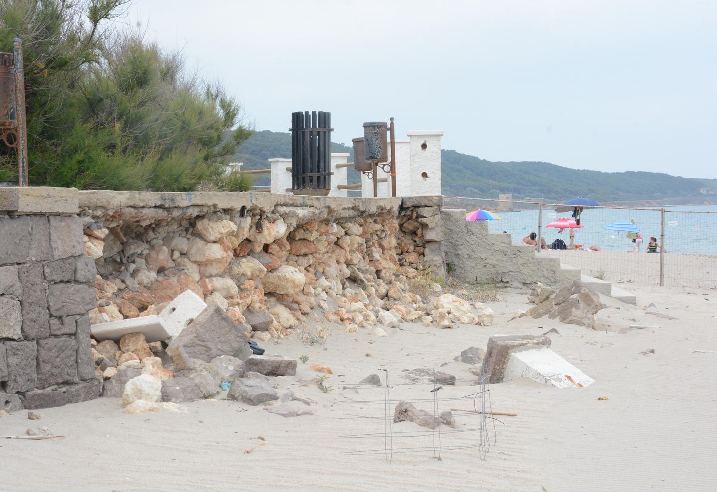 La Rotonda di Platamona dopo il crollo