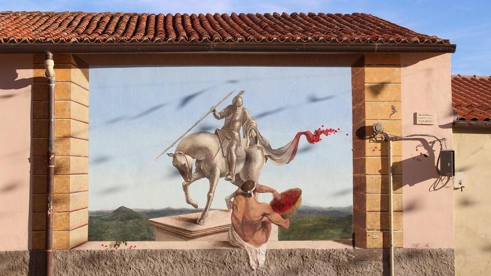 Bonnanaro, il nuovo murale realizzato dagli studenti dell'Accademia