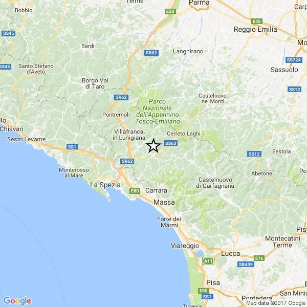 Scossa nella notte, epicentro a Fivizzano