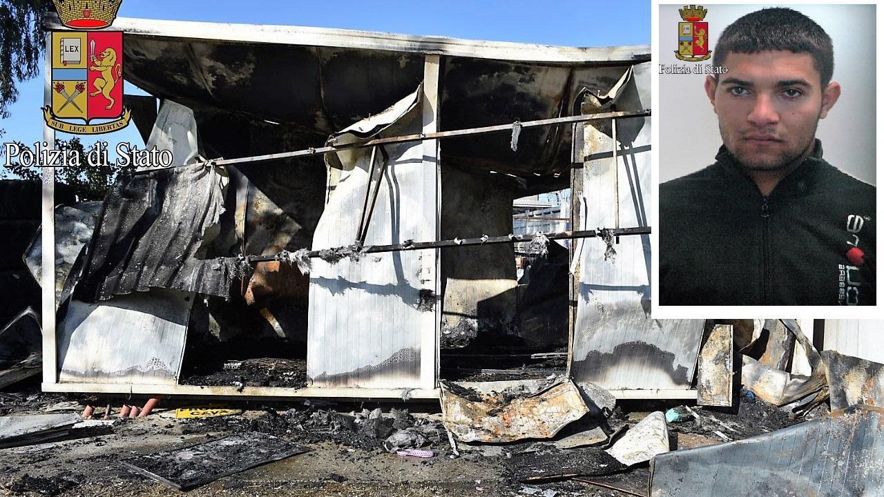 A fuoco un container dove dormiva una famiglia rom, fermati in due