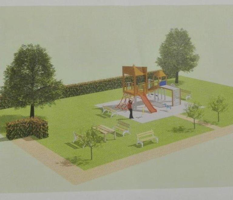 Area verde con giochi nella frazione di Pittini 