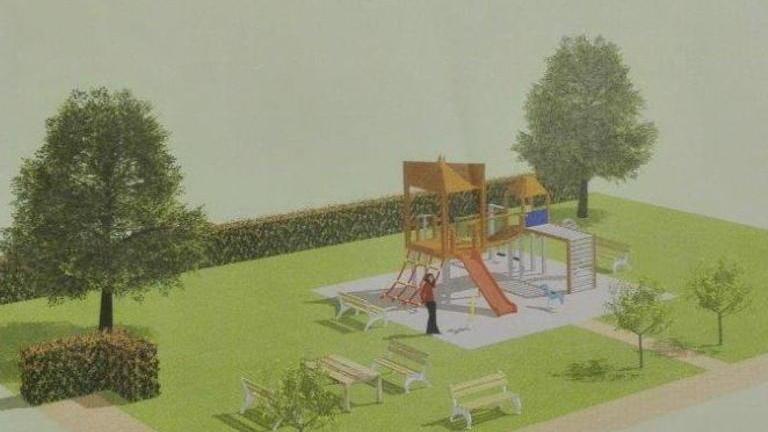 Area verde con giochi nella frazione di Pittini