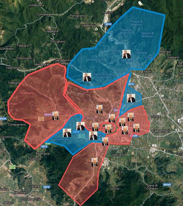 La mappa del voto a Lucca: dove vince Tambellini (centrosinistra), dove Santini (centrodestra)