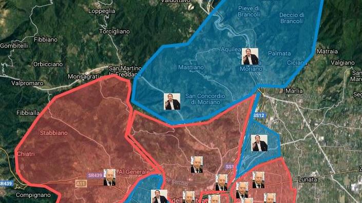 La mappa del voto a Lucca: dove vince Tambellini (centrosinistra), dove Santini (centrodestra)