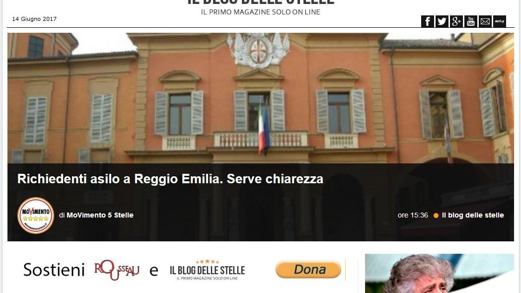 Profughi, sul blog di Beppe Grillo la fiaccolata di Reggio Emilia