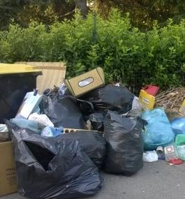 Il condominio in via Roncioni “seppellito” dall’immondizia altri