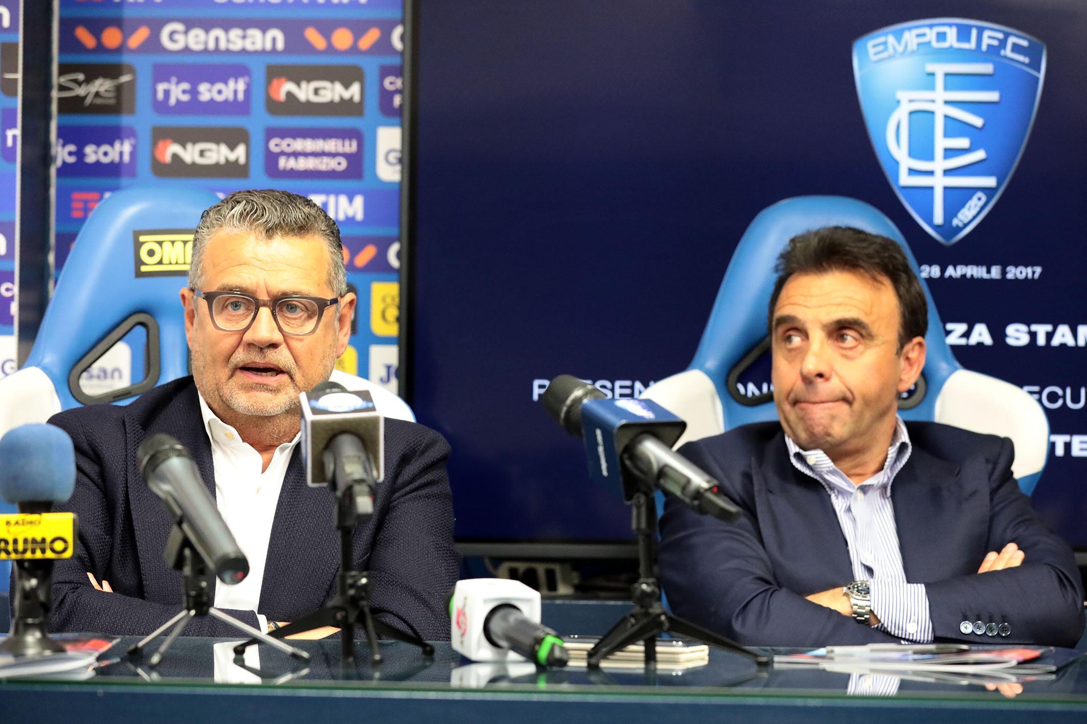 L'amministratore delegato Ghelfi e il presidente Corsi (foto agenzia Carlo Sestini)