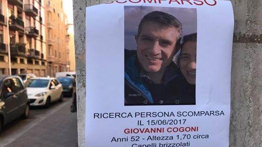 Un post in strada che segnala la scomparsa di Giovanni Cogoni