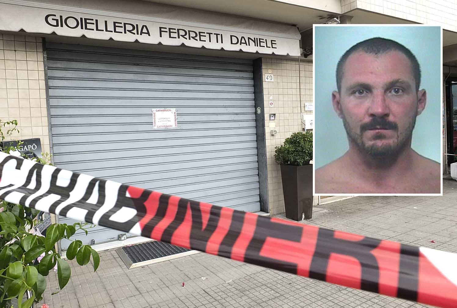 Simone Bernardi e la gioielleria in cui è morto