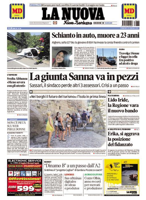 Prima pagina 18 giugno 2017