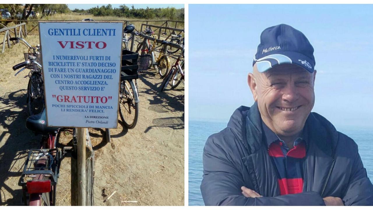 Al mare con le due ruote e i custodi sono i migranti