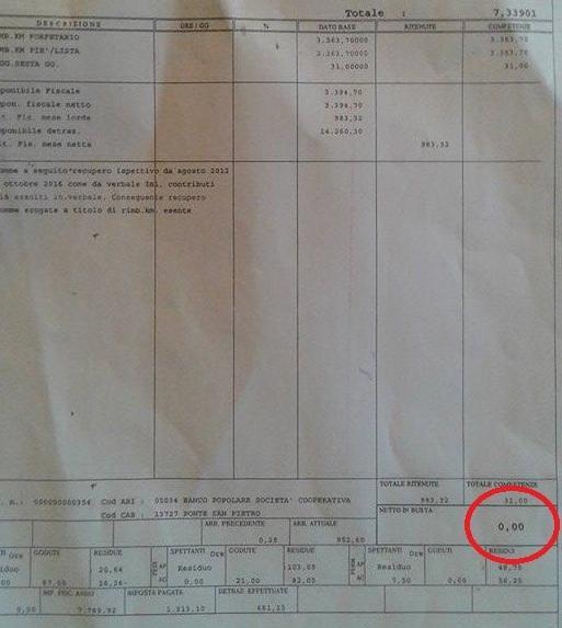 Busta paga azzerata alla lavoratrice 