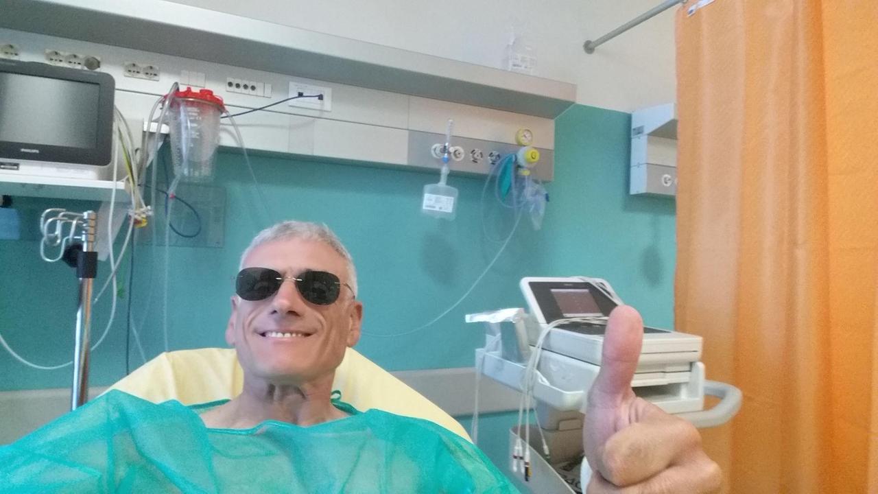 Piero Giacomelli dopo il ricovero in ospedale