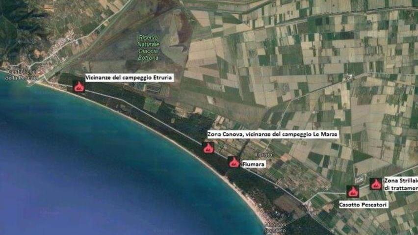 Scoppia l’incendio le fiamme lambiscono le case dell’Oliveto