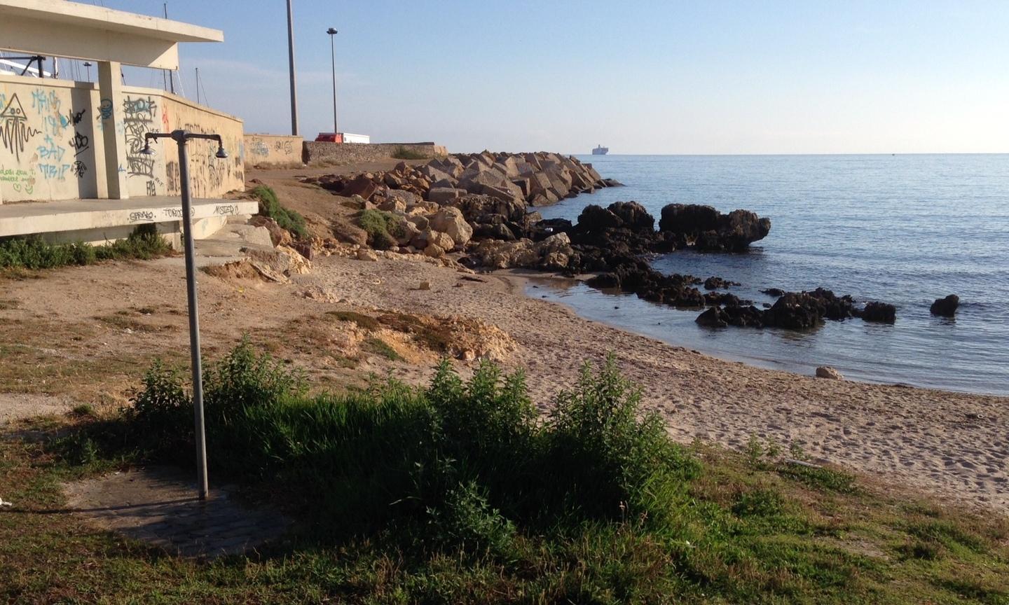 Erbacce nella doccia della spiaggia