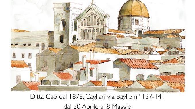 Cagliari negli acquerelli di Francesca Turno: mostra nell'antico negozio Cao 