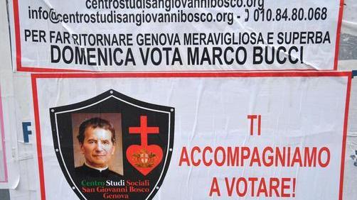 a Genova foto don Bosco per votare Bucci