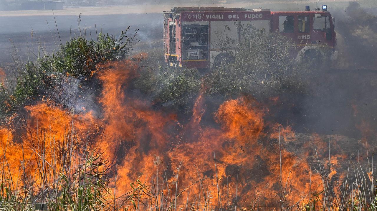 Uno degli ultimi incendi di inizio estate in Maremma (foto Agenzia Bf)