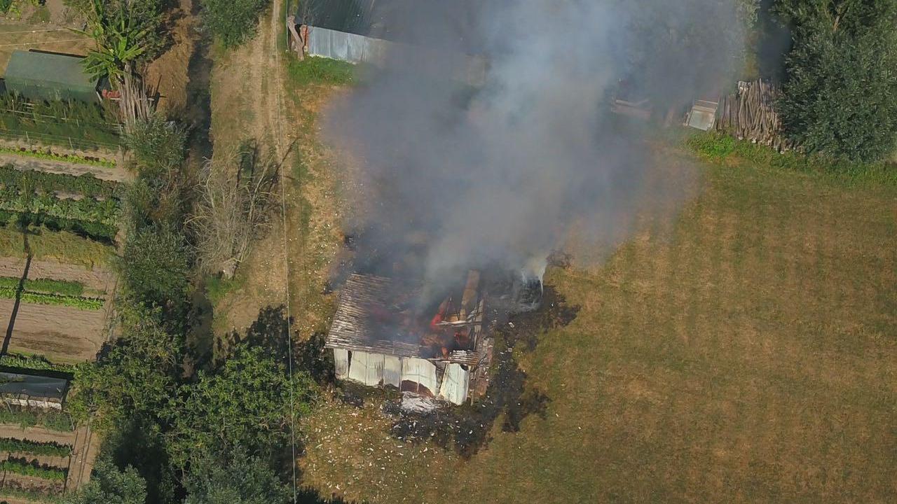 L'incendio visto dal drone