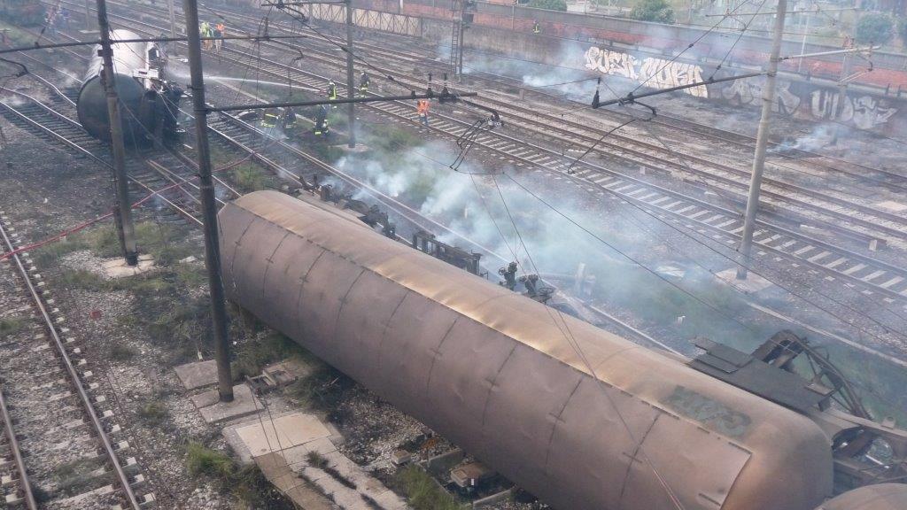 Il treno deragliato a Viareggio