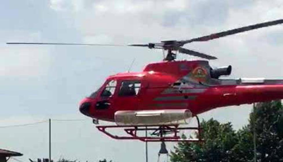 Fulmine su un albero Incendio a Turano 