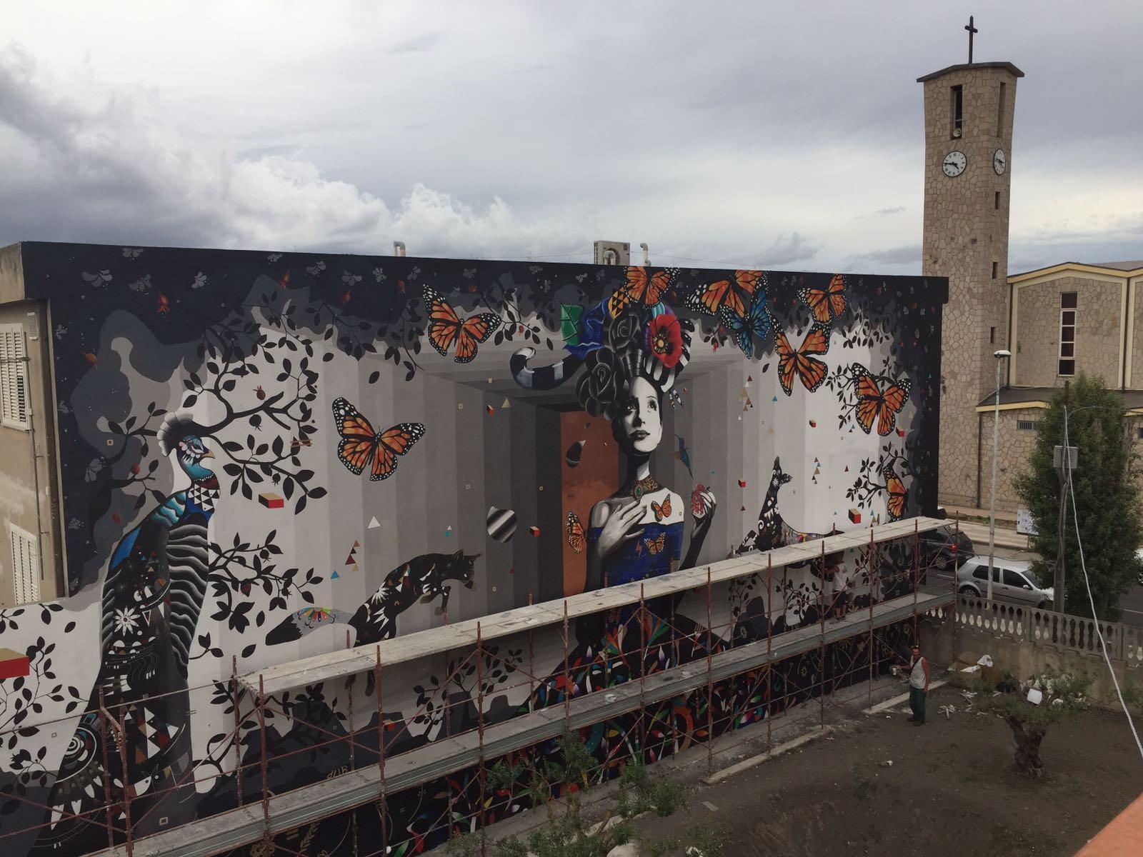Il murale di Jorghe a San Gavino Monreale