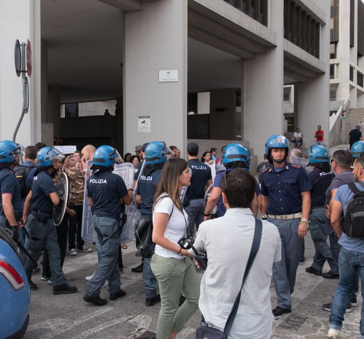 La protesta contro gli sbarchi 