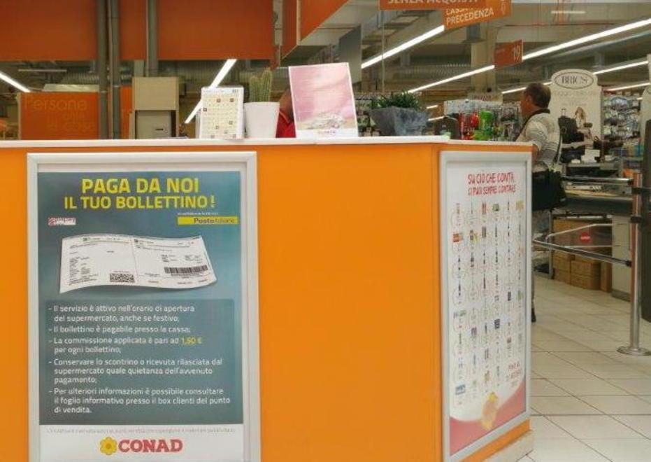 I bollettini postali adesso si pagano anche da Conad