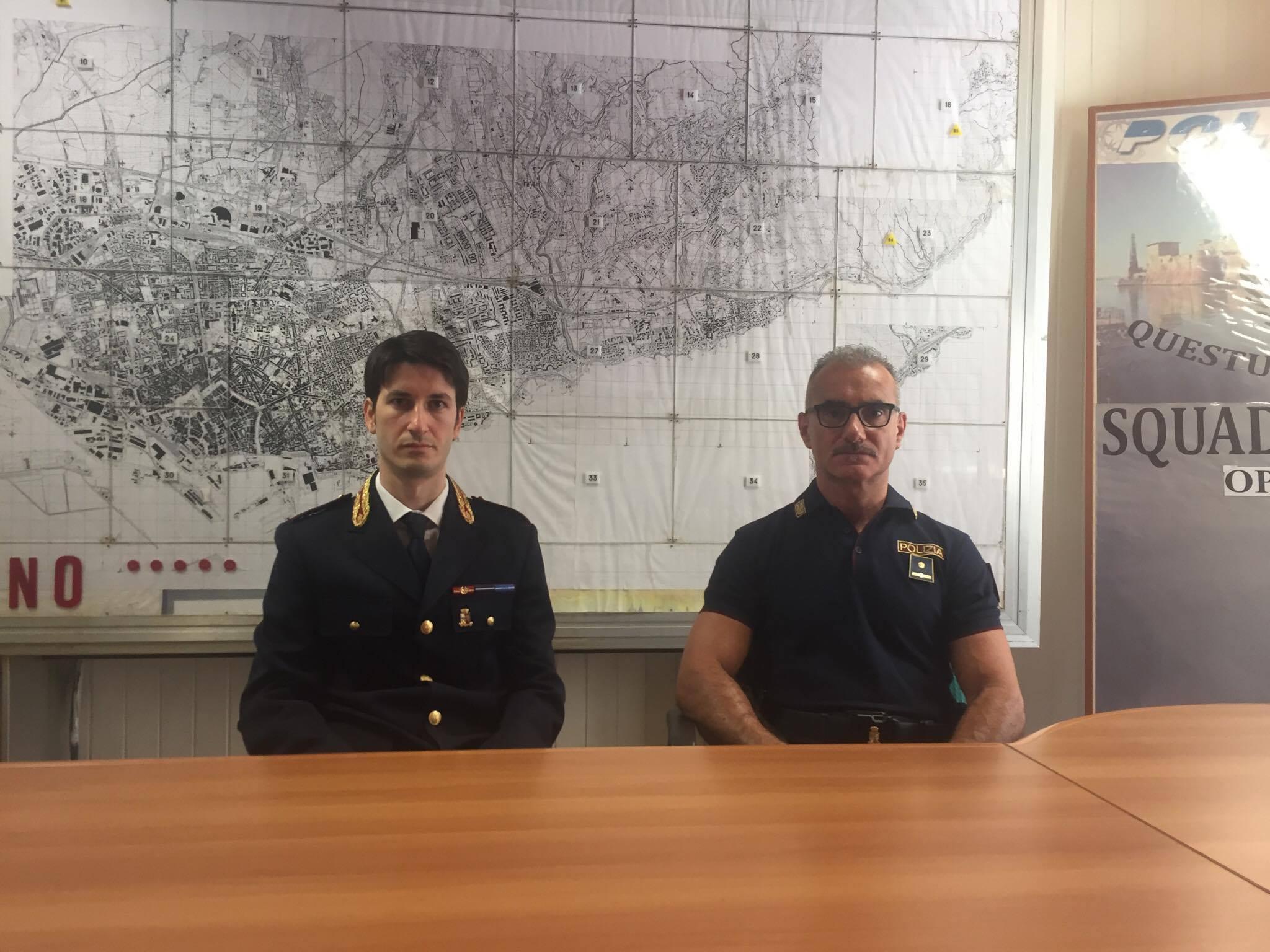 Claudio Cappelli, vice-dirigente della squadra mobile, e l'ispettore superiore Alessandro Puccia