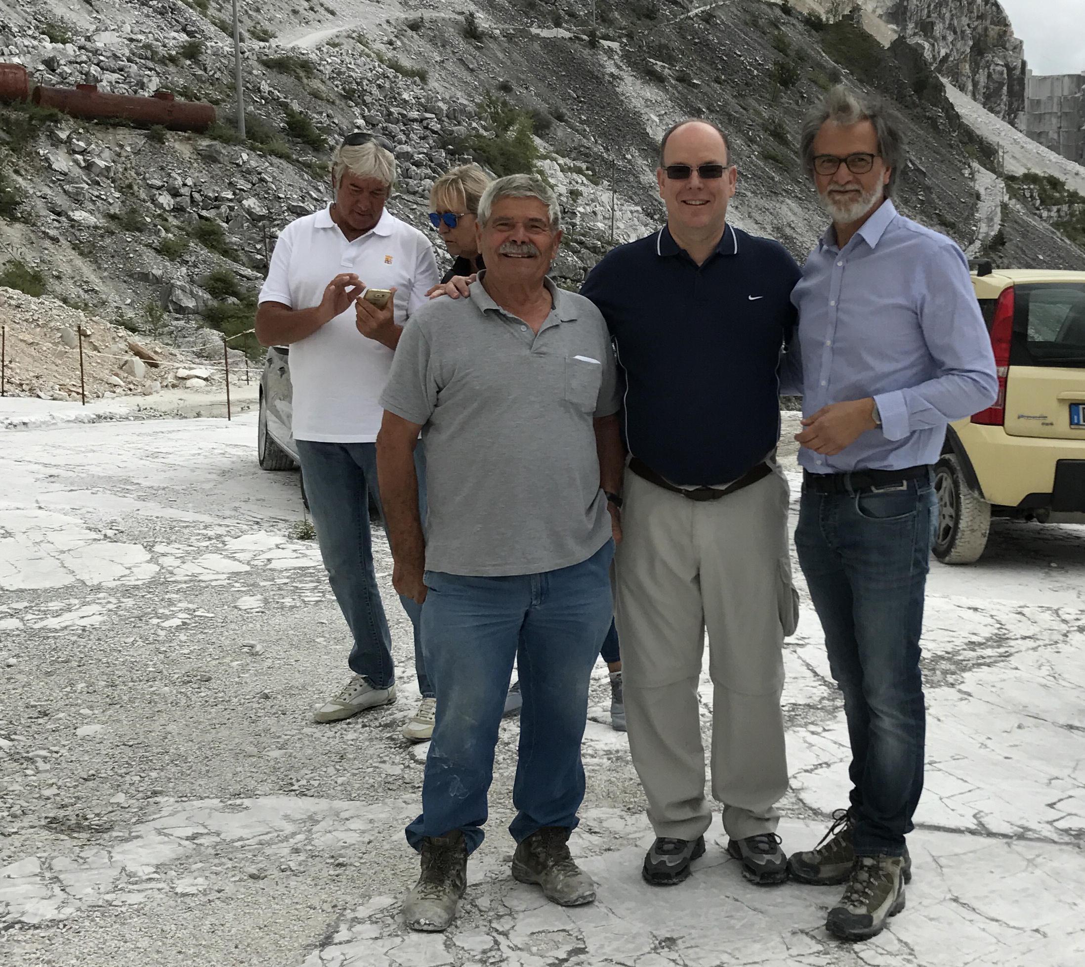 Il Principe Alberto di Monaco alle cave di Carrara