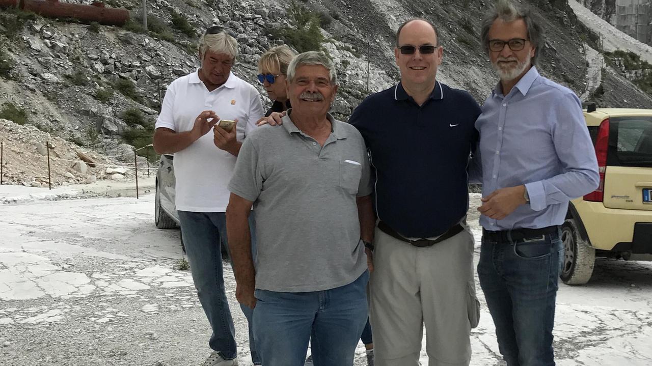 Il Principe Alberto di Monaco alle cave di Carrara