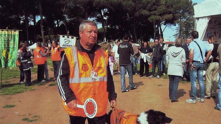Una foto di Spedy con il suo padrone