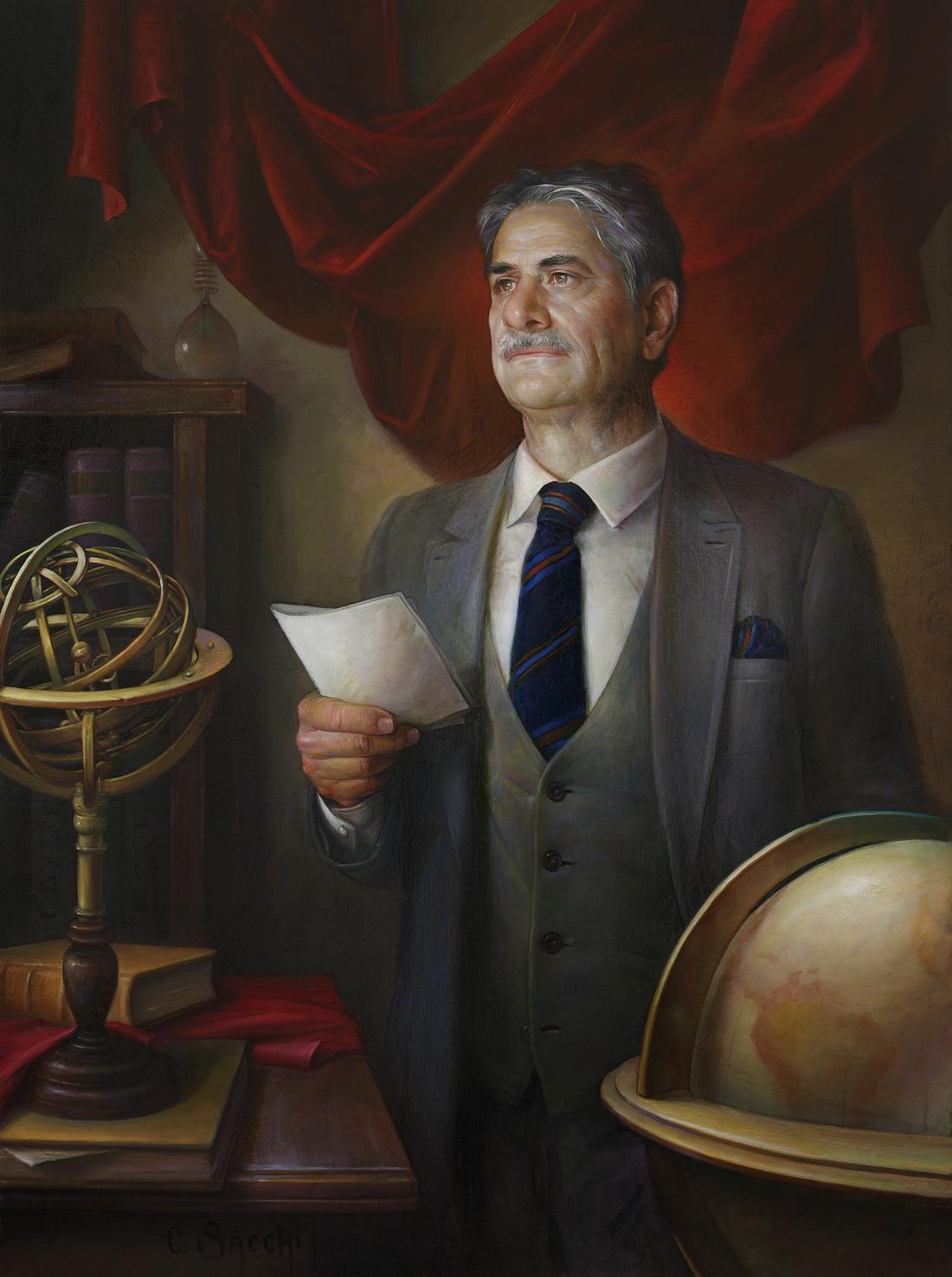 Il ritratto di Augello realizzato dal pittore Claudio Sacchi