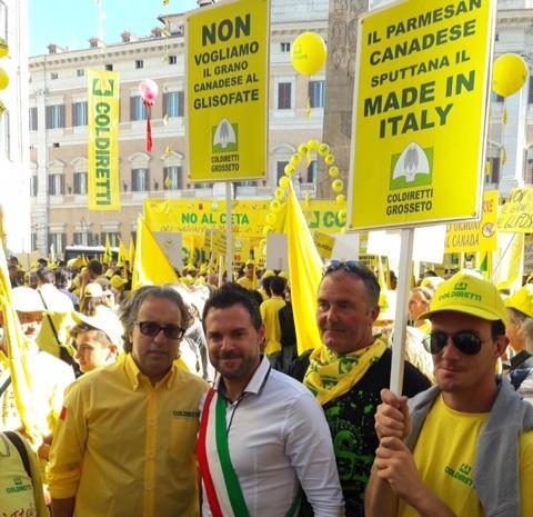 Cento coltivatori a Roma contro un trattato Ue 