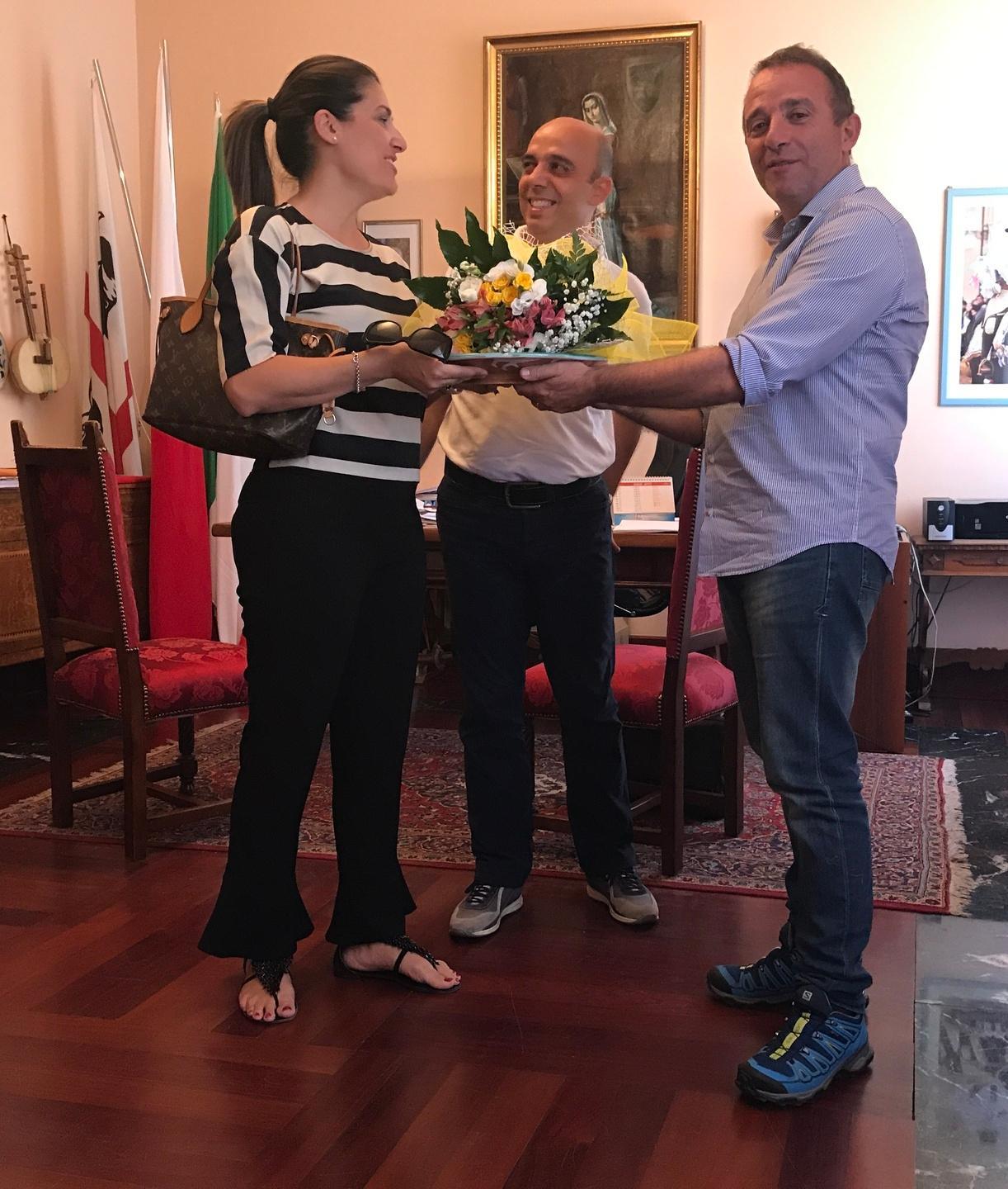Incontro in Comune tra il sindaco Andrea Lutzu e Maria Obinu