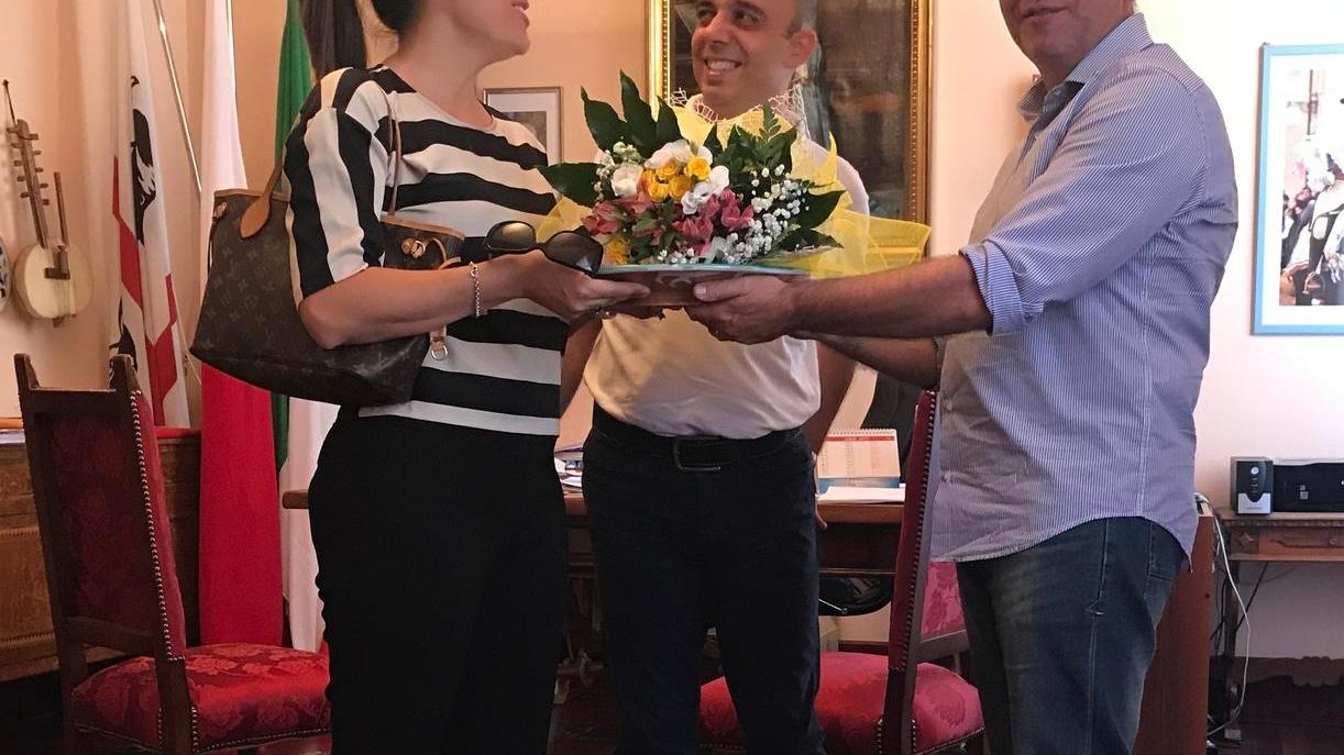 Incontro in Comune tra il sindaco Andrea Lutzu e Maria Obinu