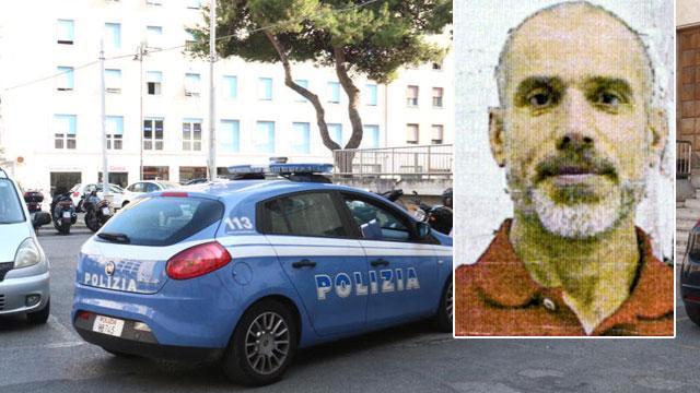 La questura di Livorno e una foto dell'evaso